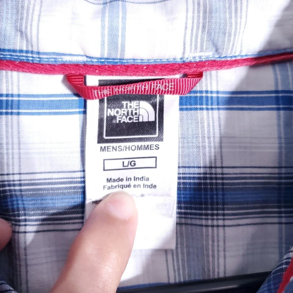The North Face Button Up Shirt Mens‎ L Plaid Short Sleeve Casual Outdoor Hiking